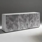 Skænk med 3 døre og 3 indvendige hylder i træ og MDF - Pesci Viadurini