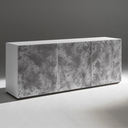 Skænk med 3 døre og 3 indvendige hylder i træ og MDF - Pesci Viadurini