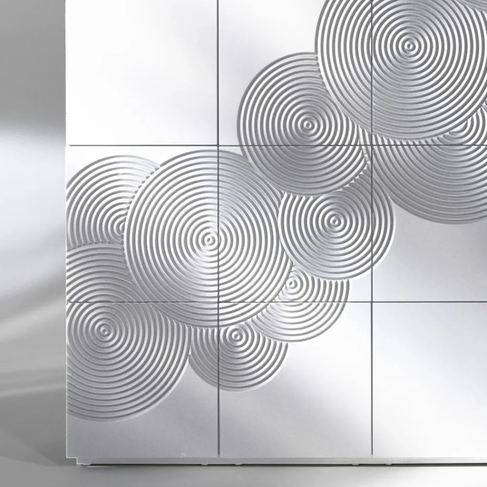 Moderne design 8-dørs skænk Ardesia, hvid, sort eller guld Viadurini