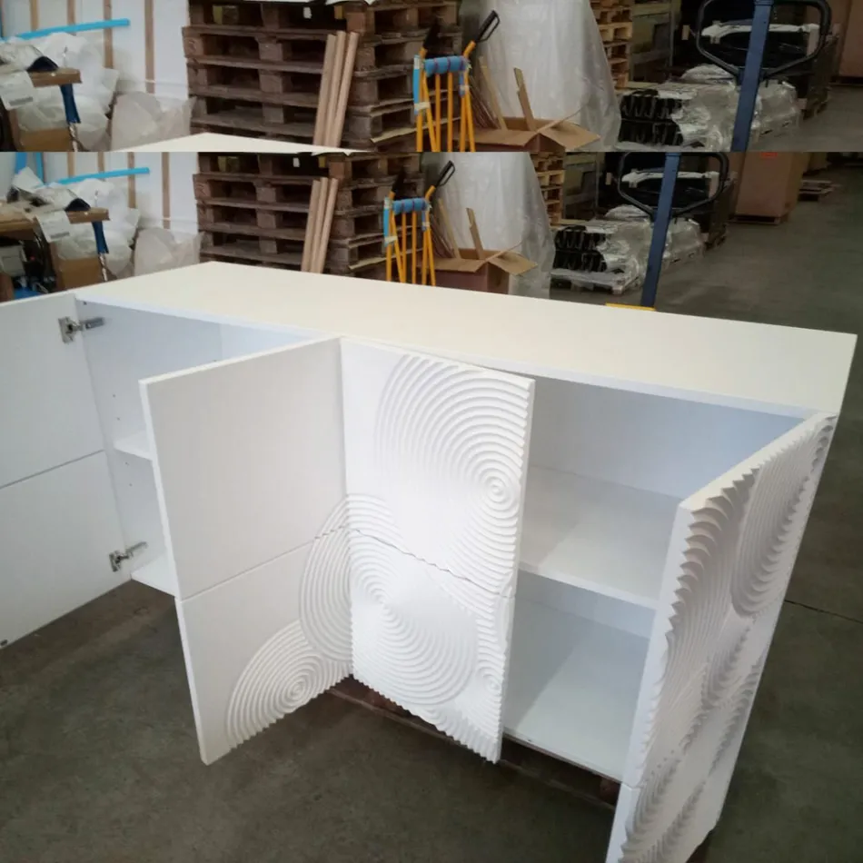 Moderne design 8-dørs skænk Ardesia, hvid, sort eller guld Viadurini