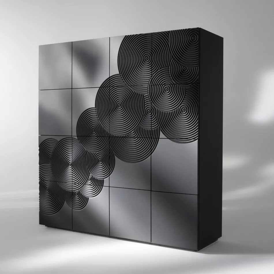 Moderne design 8-dørs skænk Ardesia, hvid, sort eller guld Viadurini