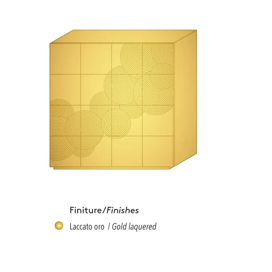 Moderne design 8-dørs skænk Ardesia, hvid, sort eller guld Viadurini