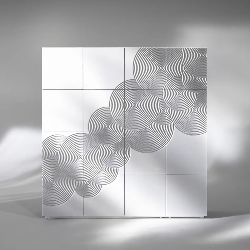 Moderne design 8-dørs skænk Ardesia, hvid, sort eller guld Viadurini