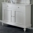 Høj skænk med stue vitrineskab i træ Made in Italy - Bran Viadurini