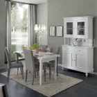 Høj skænk med stue vitrineskab i træ Made in Italy - Bran Viadurini