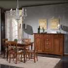 Klassisk skænk i Tanganyika træ med 6 skuffer og 2 låger lavet i Italien - Bragi Viadurini