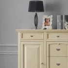 Klassisk skænk i Tanganica træ med 6 skuffer og 2 låger lavet i Italien - Bragi Viadurini