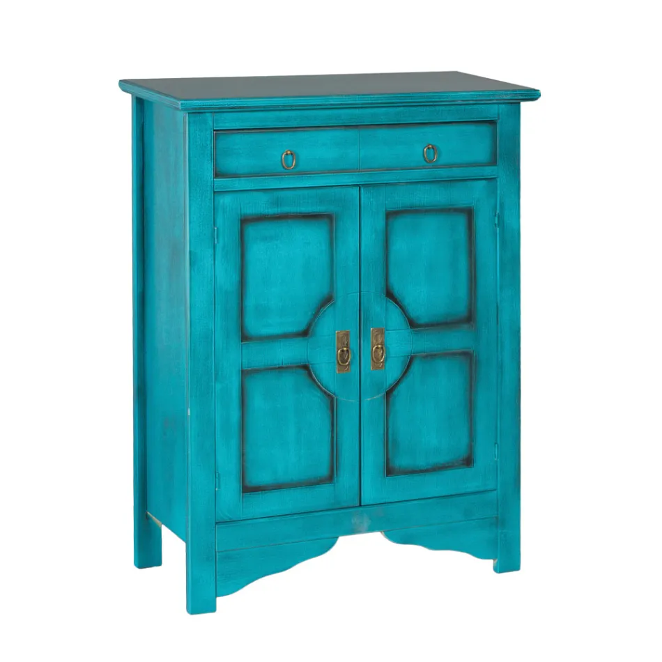 Skænk med 2 låger og 2 skuffer i forskellige finish lavet i Italien - Hanuman Viadurini