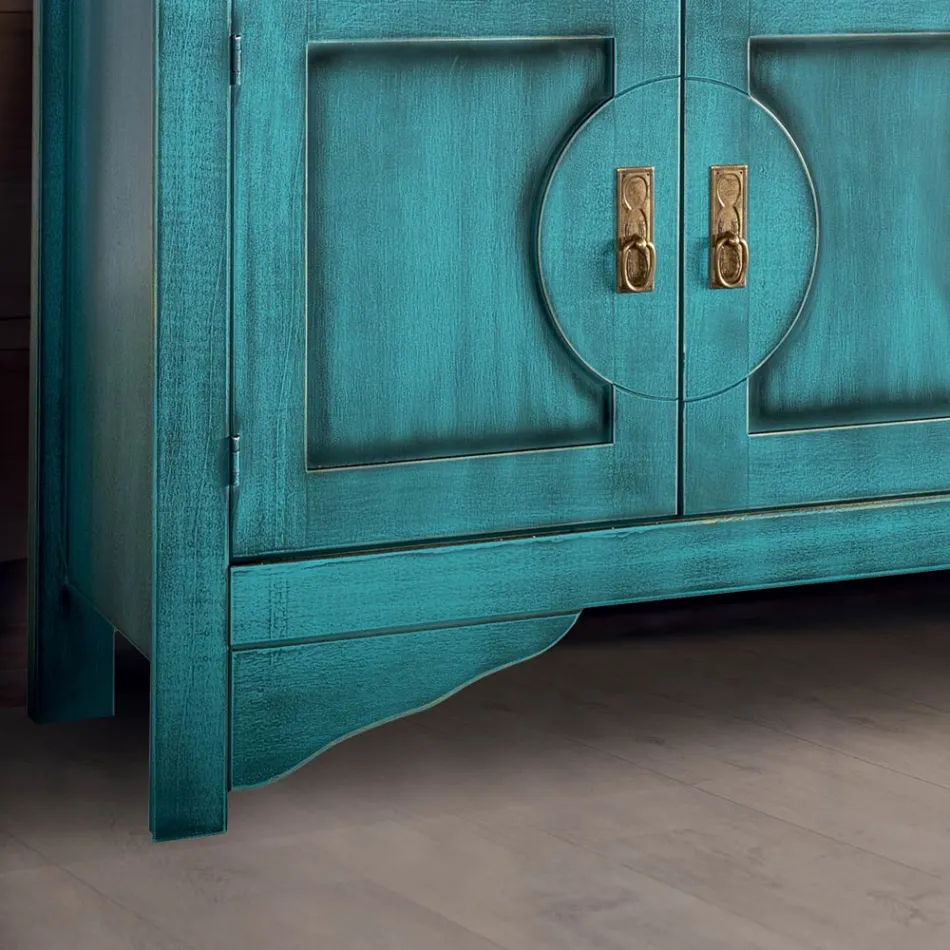 Skænk med 3 låger og 3 skuffer i forskellige finish lavet i Italien - Ganesha Viadurini