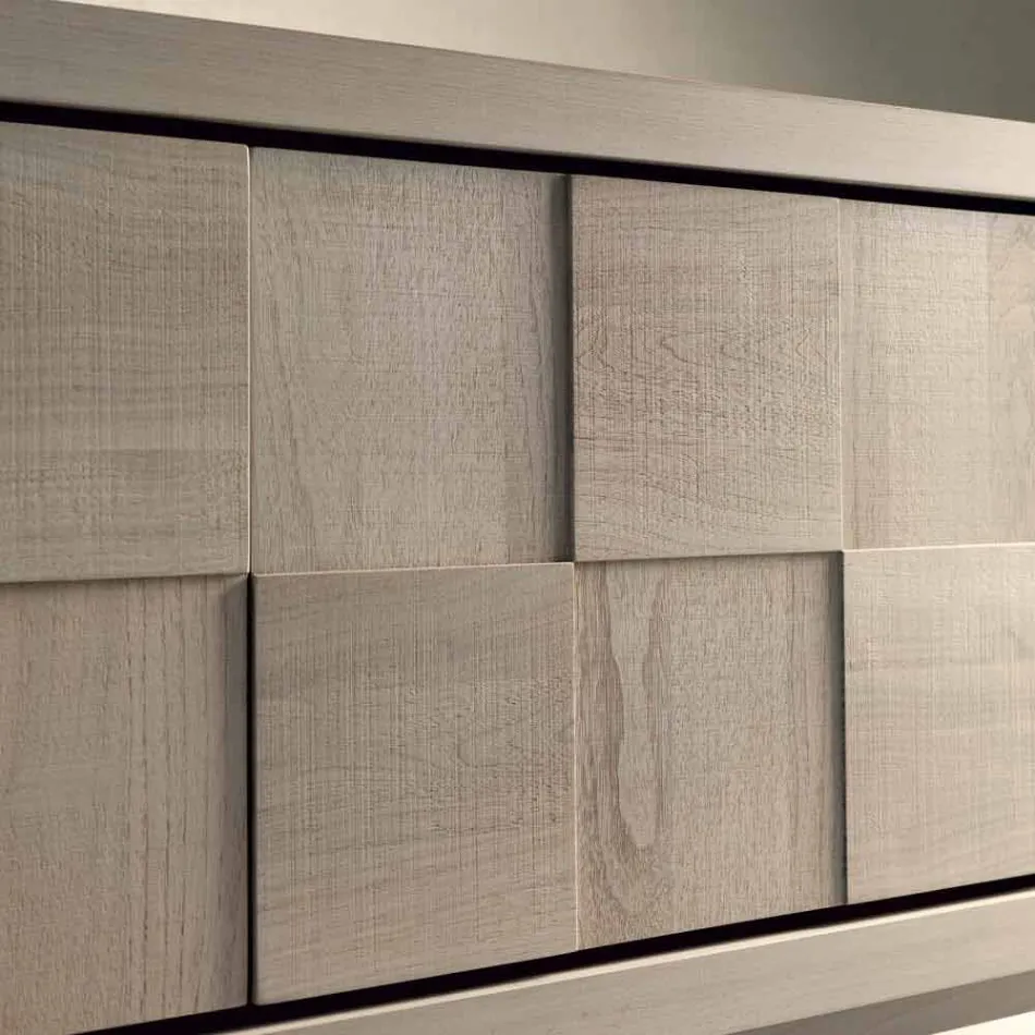 Skab med 3 døre i moderne design massiv valnød Nensi Viadurini