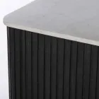 Skænk med marmorplade og struktur af mangotræ - Fisherman Viadurini