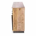 Skænk med struktur i mangotræ og stål i industriel stil - Vidia Viadurini