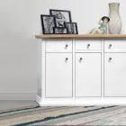 Skænk med struktur i finerede træpartikler lavet i Italien - Odino Viadurini