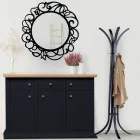 Skænk med struktur i finerede træpartikler lavet i Italien - Odino Viadurini