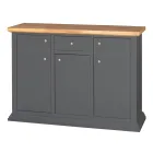 Skænk med struktur i finerede træpartikler lavet i Italien - Odino Viadurini