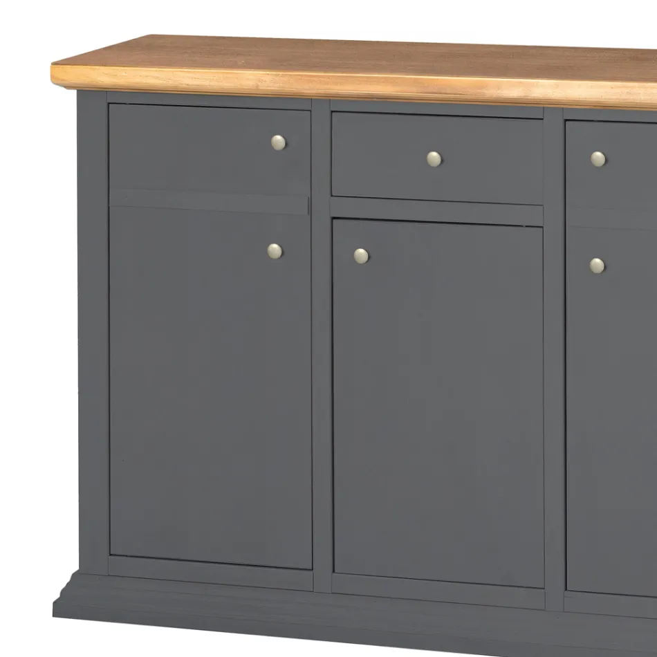 Skænk med struktur i finerede træpartikler lavet i Italien - Odino Viadurini