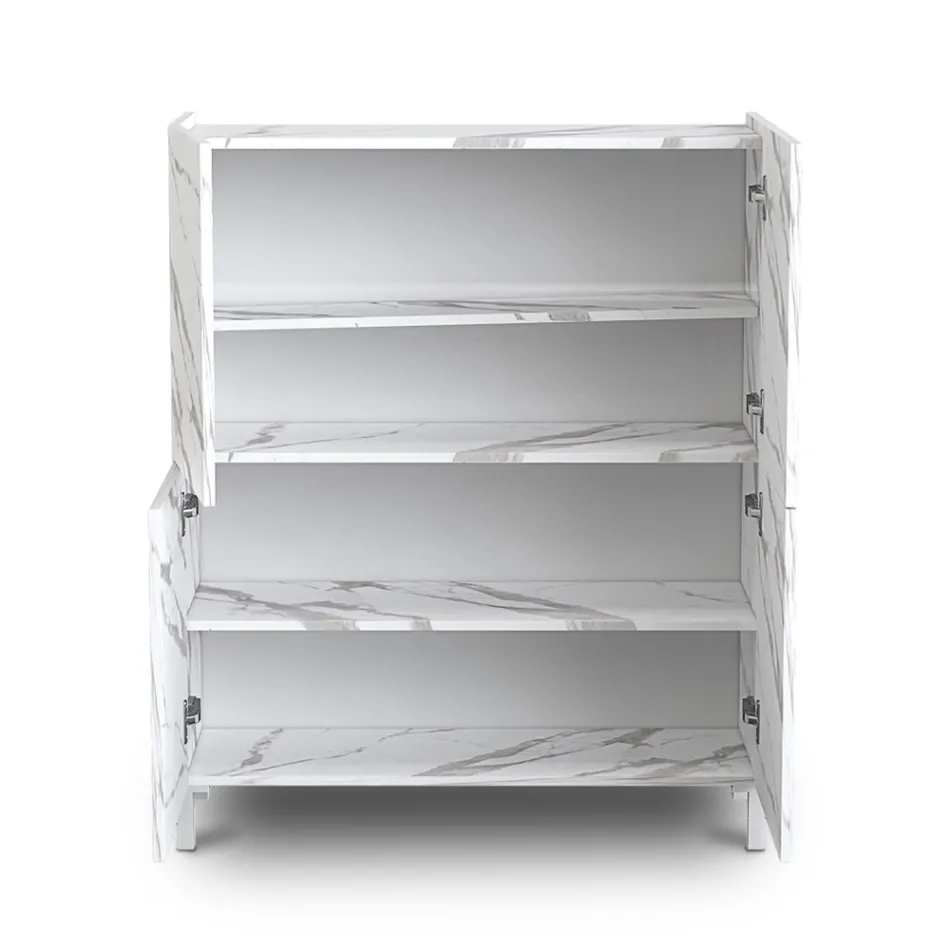 Stue skænk beklædt med melamin marmor finish lavet i Italien - zink Viadurini