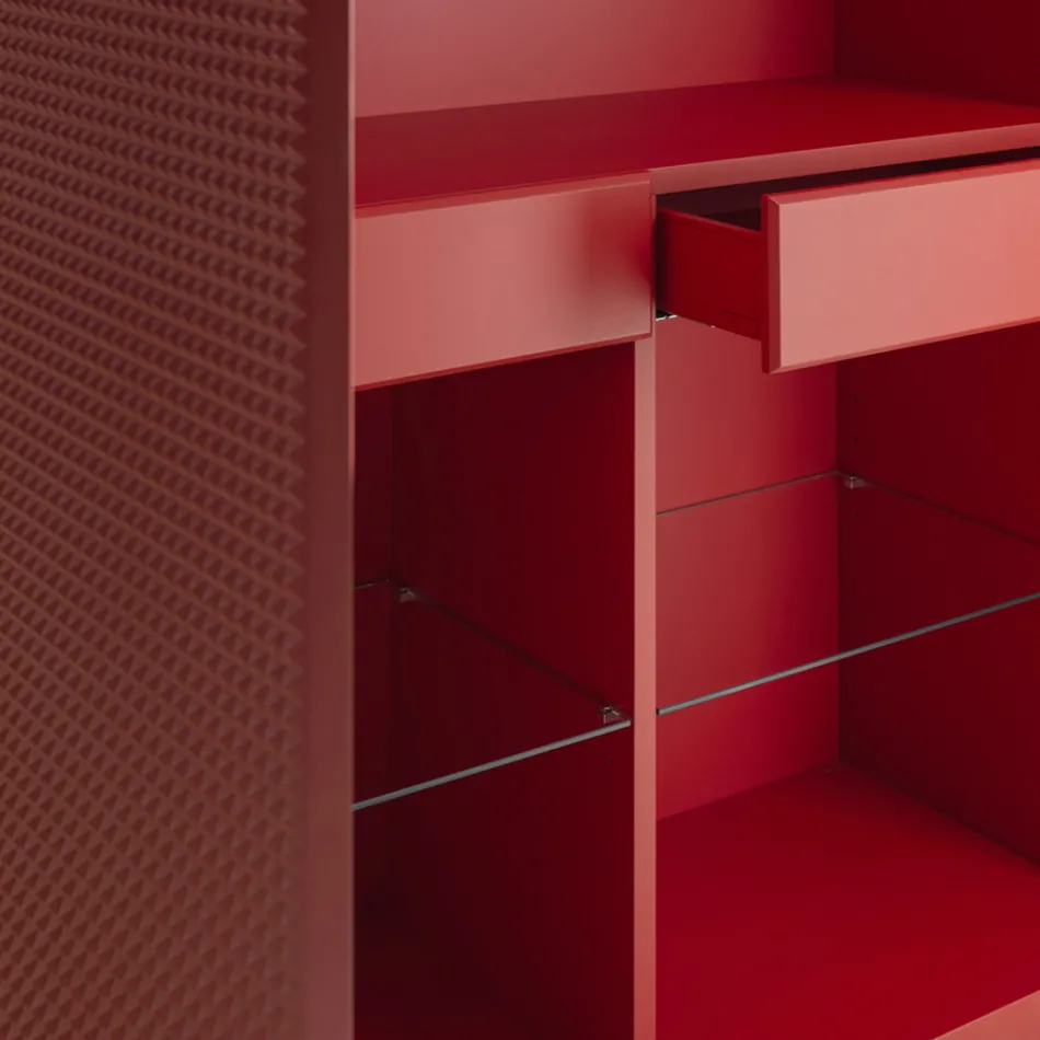 Skænk til stue med 2 døre i diamantfinish fremstillet i Italien - Sagittario Viadurini