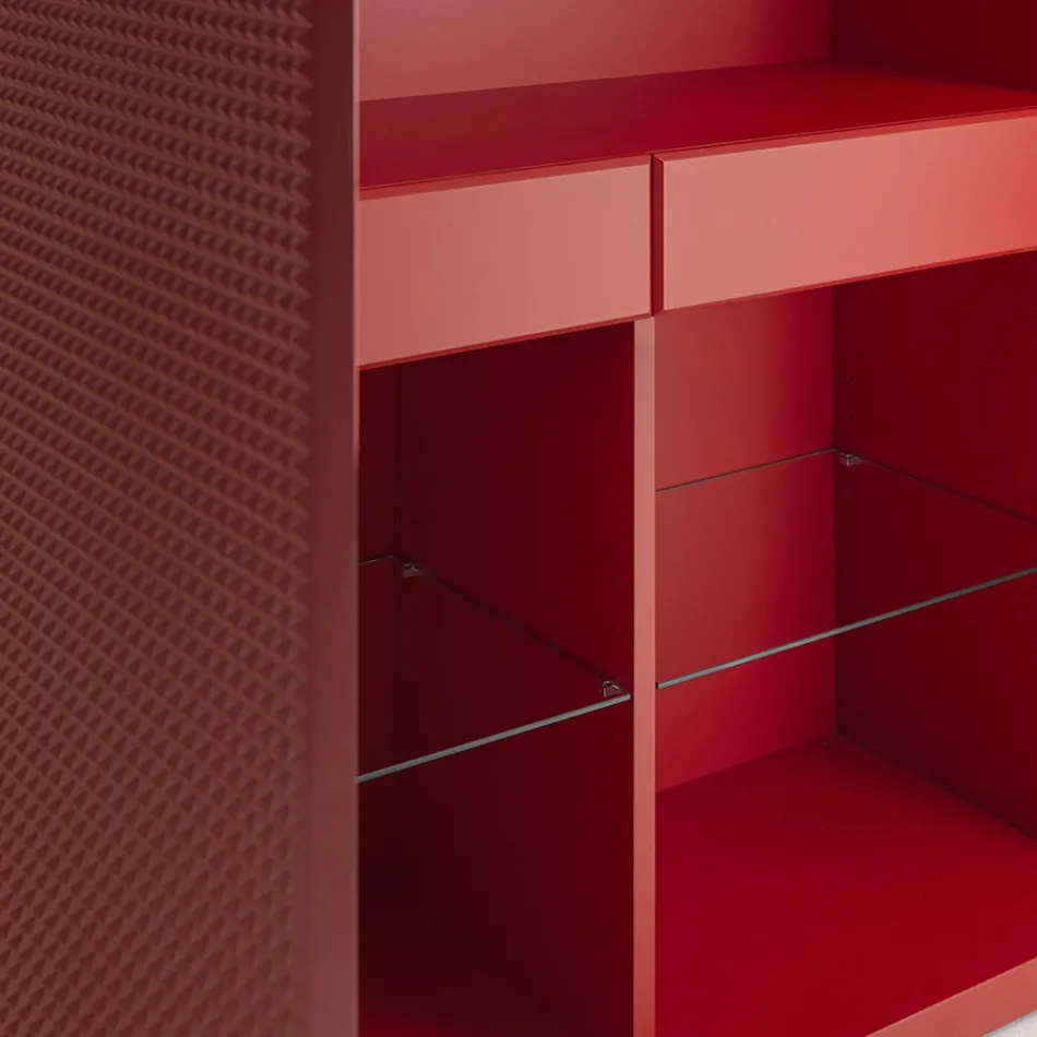 Skænk til stue med 2 døre i diamantfinish fremstillet i Italien - Sagittario Viadurini