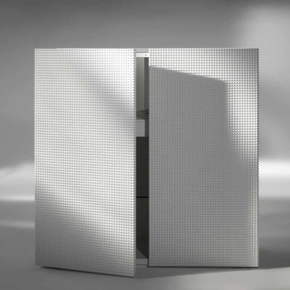 design skænk med 2 døre hvid, sort eller guld mønster Flora Viadurini