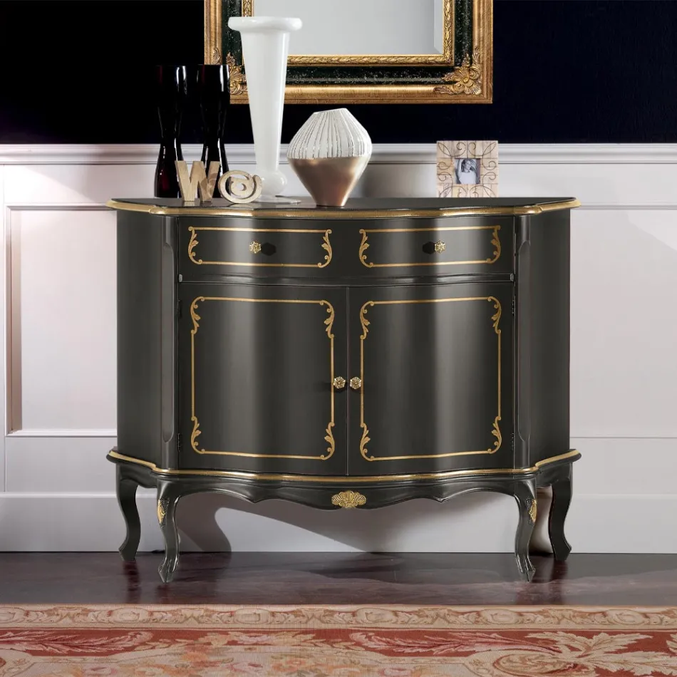 Luksus skænk med 2 låger og 1 træskuffe Lavet i Italien - Leonor Viadurini