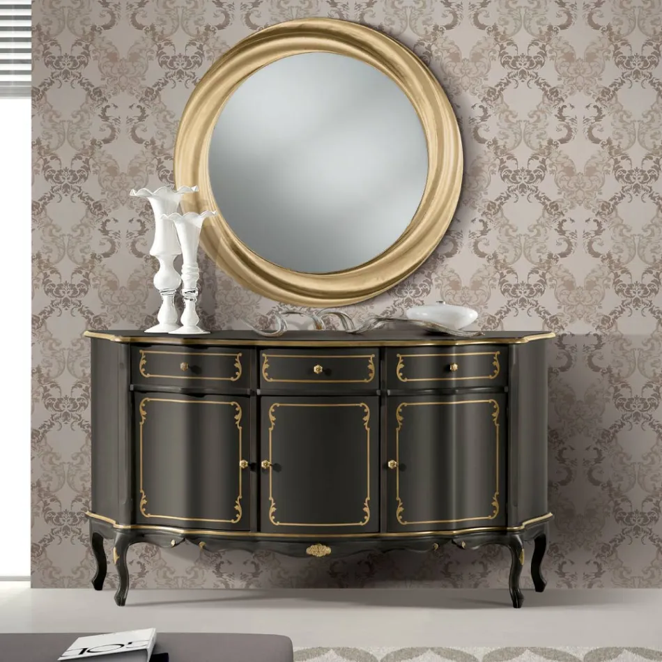 Luksus skænk med 3 låger og 3 træskuffer lavet i Italien - Leonor Viadurini