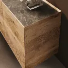 Træskænk med 3 døre med hærdet krystalbase lavet i Italien - Soraya Viadurini