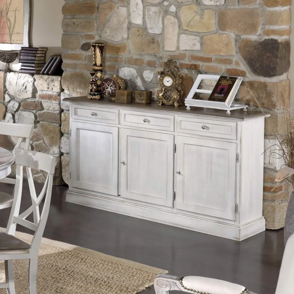 Træskænk med 3 skuffer og 3 låger Made in Italy - Uller Viadurini