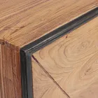 Skænk i akacietræ og stål 3 eller 4 døre Homemotion - Cristoforo Viadurini