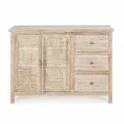 Skænk i mangotræ med håndindlagte dekorationer - Zotto Viadurini