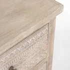 Skænk i mangotræ med håndindlagte dekorationer - Zotto Viadurini