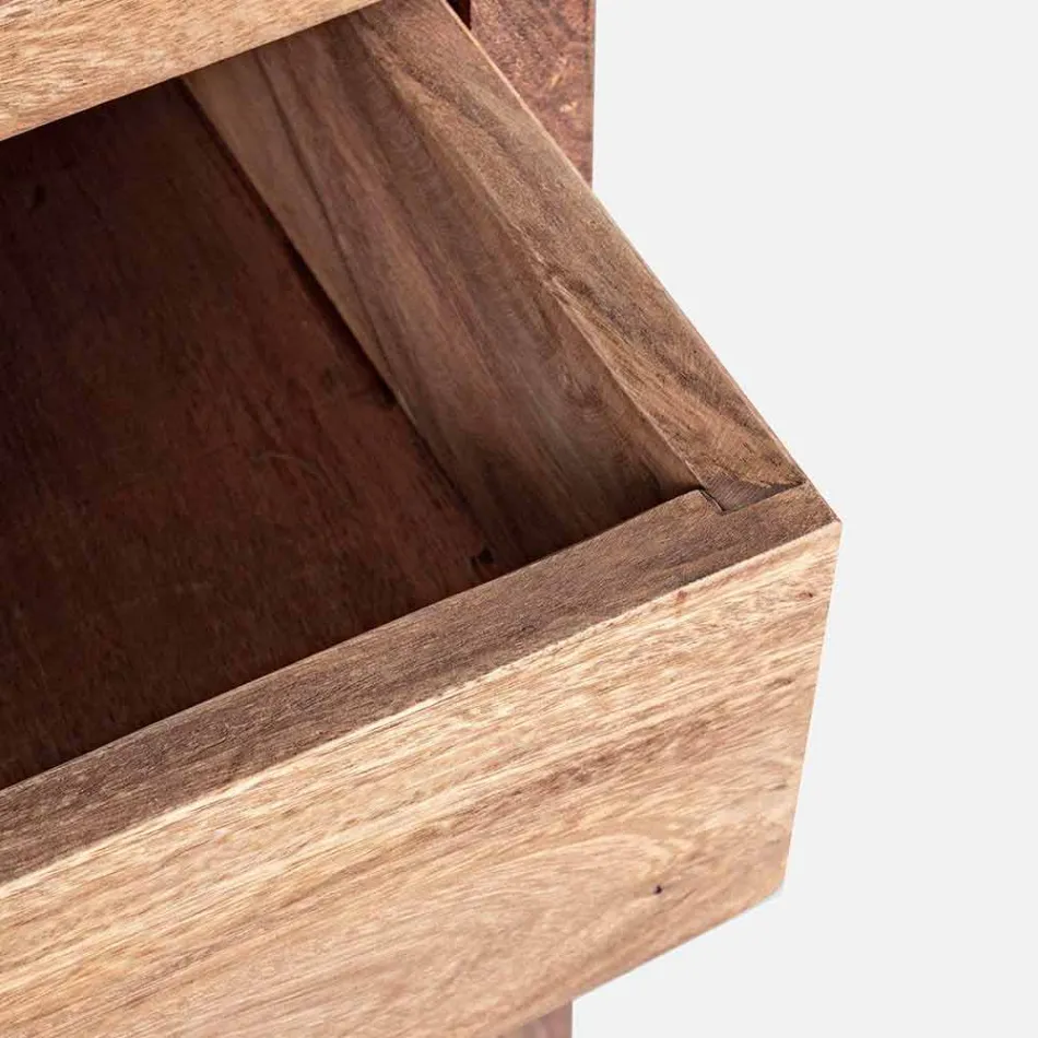 Skænk i naturfinish med døre og skuffer Homemotion - Ventador Viadurini