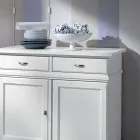 Skænk i hvidlakeret træ med 2 låger og 2 skuffer Fremstillet i Italien - Sogbo Viadurini