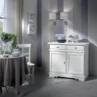 Skænk i hvidlakeret træ med 2 låger og 2 skuffer Fremstillet i Italien - Sogbo Viadurini