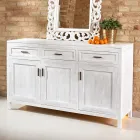 Massivt teaktræsskænk med 3 døre og 3 skuffer - Sumo Viadurini