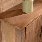 Levende skænk med 2 låger og 3 centrale skuffer i genbrugstræ - rutsjebane Viadurini