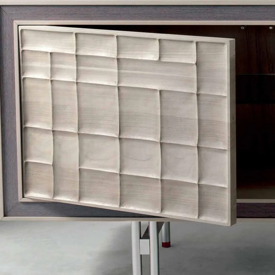 Moderne design Skab med 3 døre i massivt træ Anna Viadurini