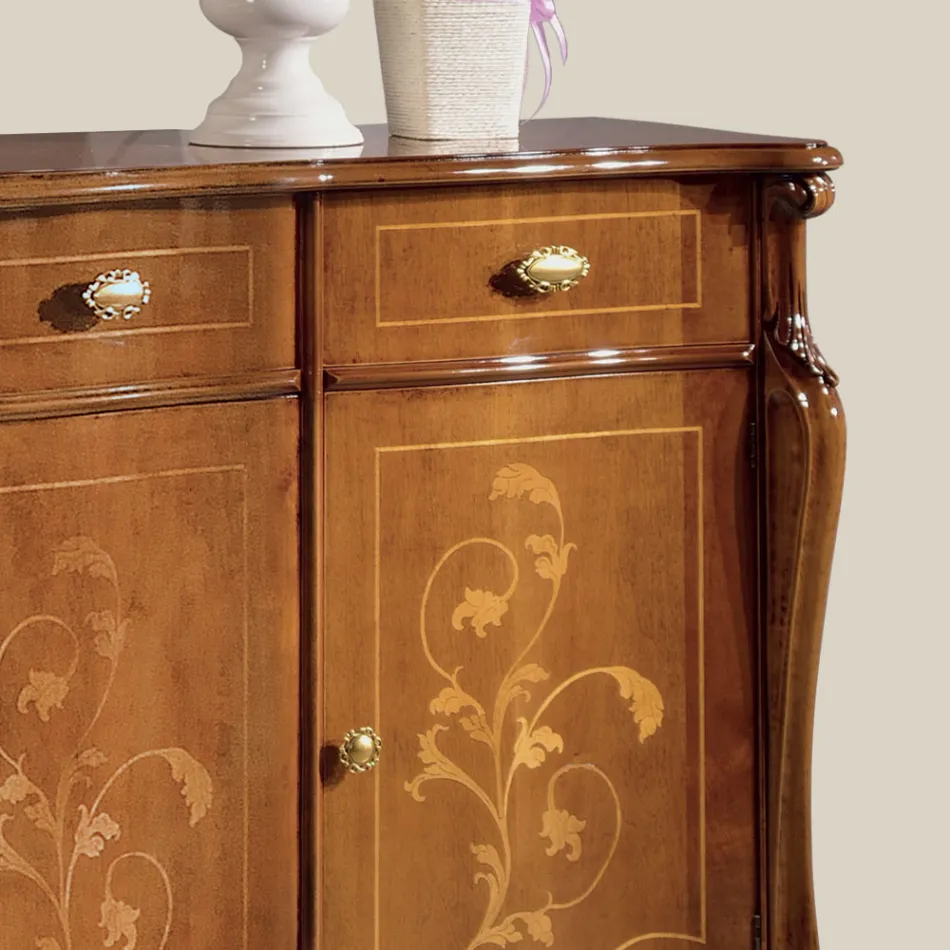 Luksus stueskænk i klassisk Made in Italy Wood - Caligola Viadurini