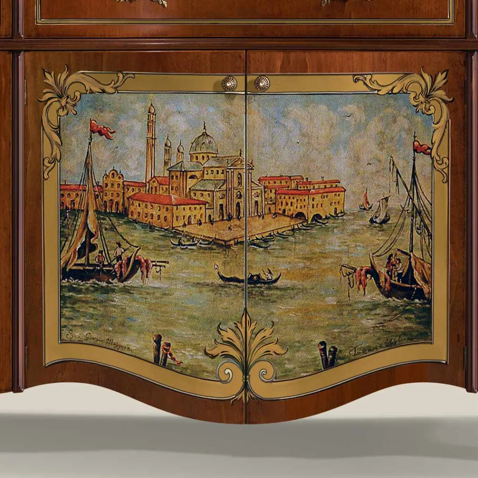 Luksus stueskænk i klassisk Made in Italy Wood - Caligola Viadurini