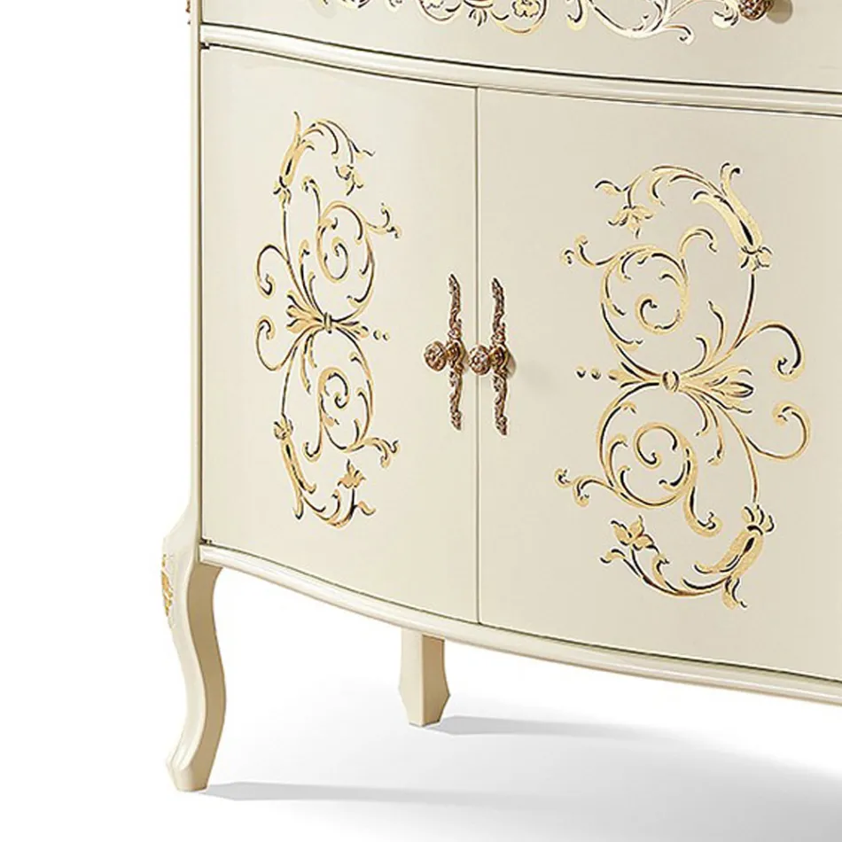 Stue skænk i valnød eller hvidt træ og indlæg lavet i Italien - Katerine Viadurini