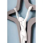 Hvid og grå Christo Crucifix Lasergraveret Made in Italy - Teresa Viadurini