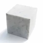Cube Design Papirvægt i Satin Hvid Carrara Marble Fremstillet i Italien - Qubo Viadurini