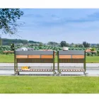 Moderne udendørs havekøkken på træ- og stålhjul - Buoncalliope Viadurini