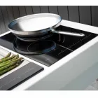 Moderne køkken på hjul til udendørs have i træ og stål - Calliope Viadurini