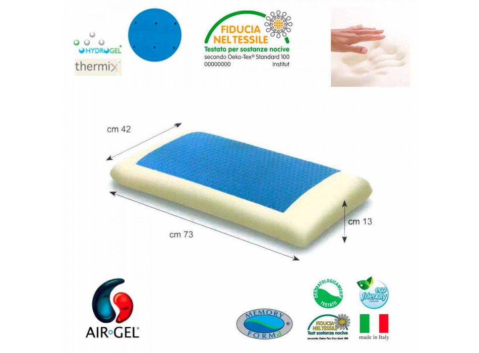 Pillow hypoallergen ultra blød gel Soft Air Made in Italy Viadurini