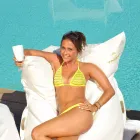 Cloud Pillow afslappende udendørs imiteret læder hvid nautiske Trona Viadurini