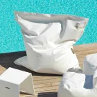 Cloud Pillow afslappende udendørs imiteret læder hvid nautiske Trona Viadurini