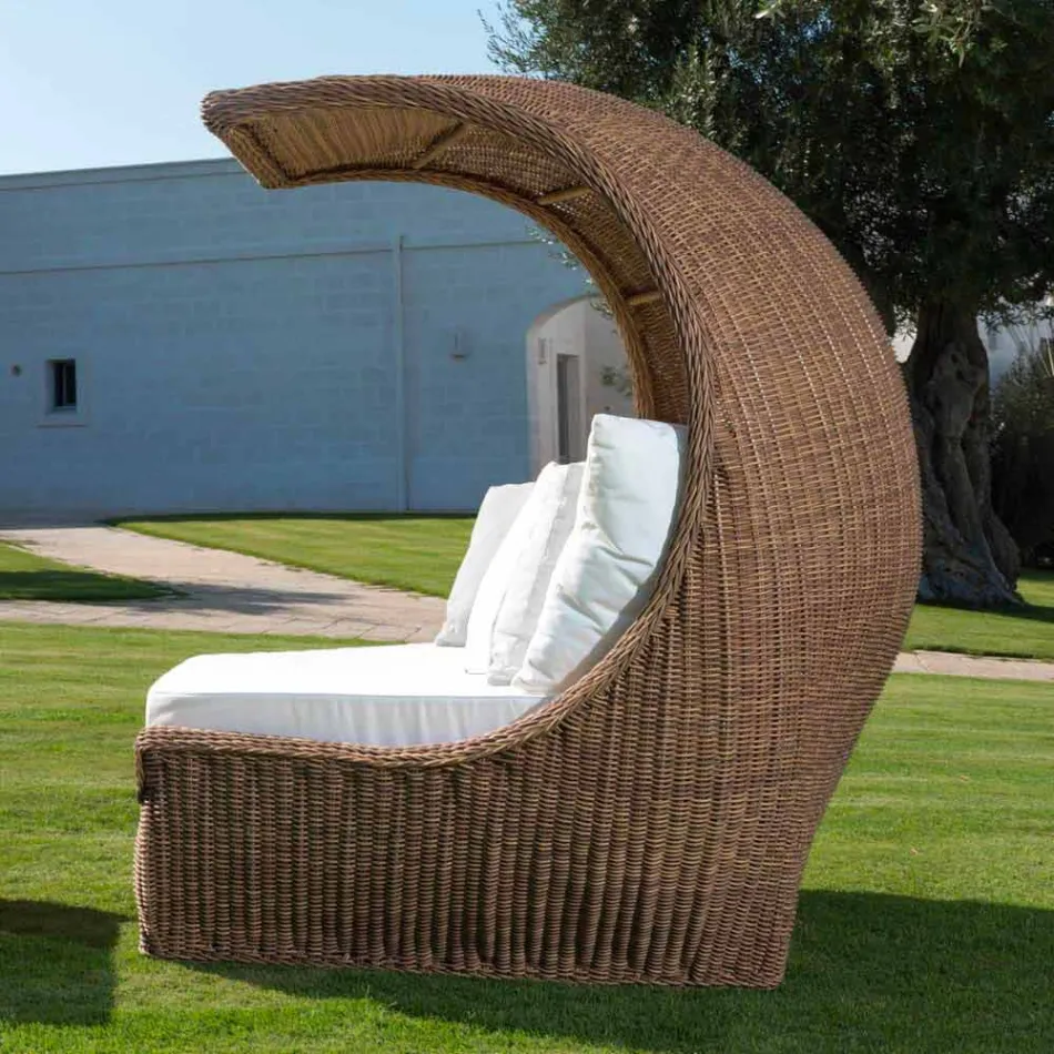 Design Daybed i luksuriøst vævet syntetisk rotting - Yves Viadurini