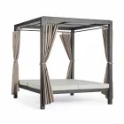 Udendørs dagseng i tekstil og aluminium med tilbagelænet ryglæn - Anastasia Viadurini