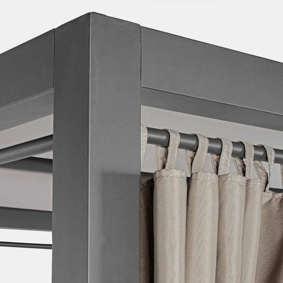 Udendørs dagseng i tekstil og aluminium med tilbagelænet ryglæn - Anastasia Viadurini